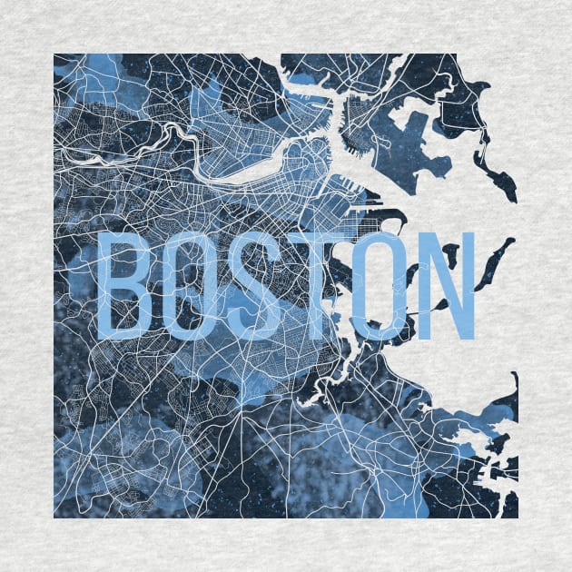 Boston Blue Map by polliadesign